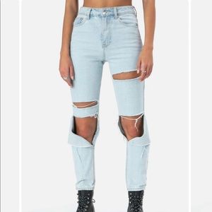 Adika high rise distressed jeans
